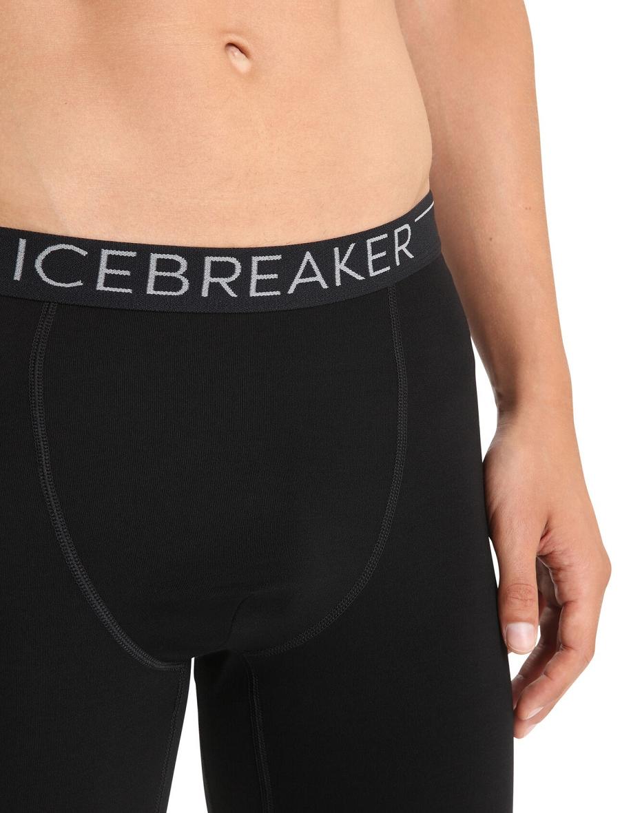 Icebreaker 15.5 Merino Thermal Férfi Leggings Fekete | HU 1124PJJQ